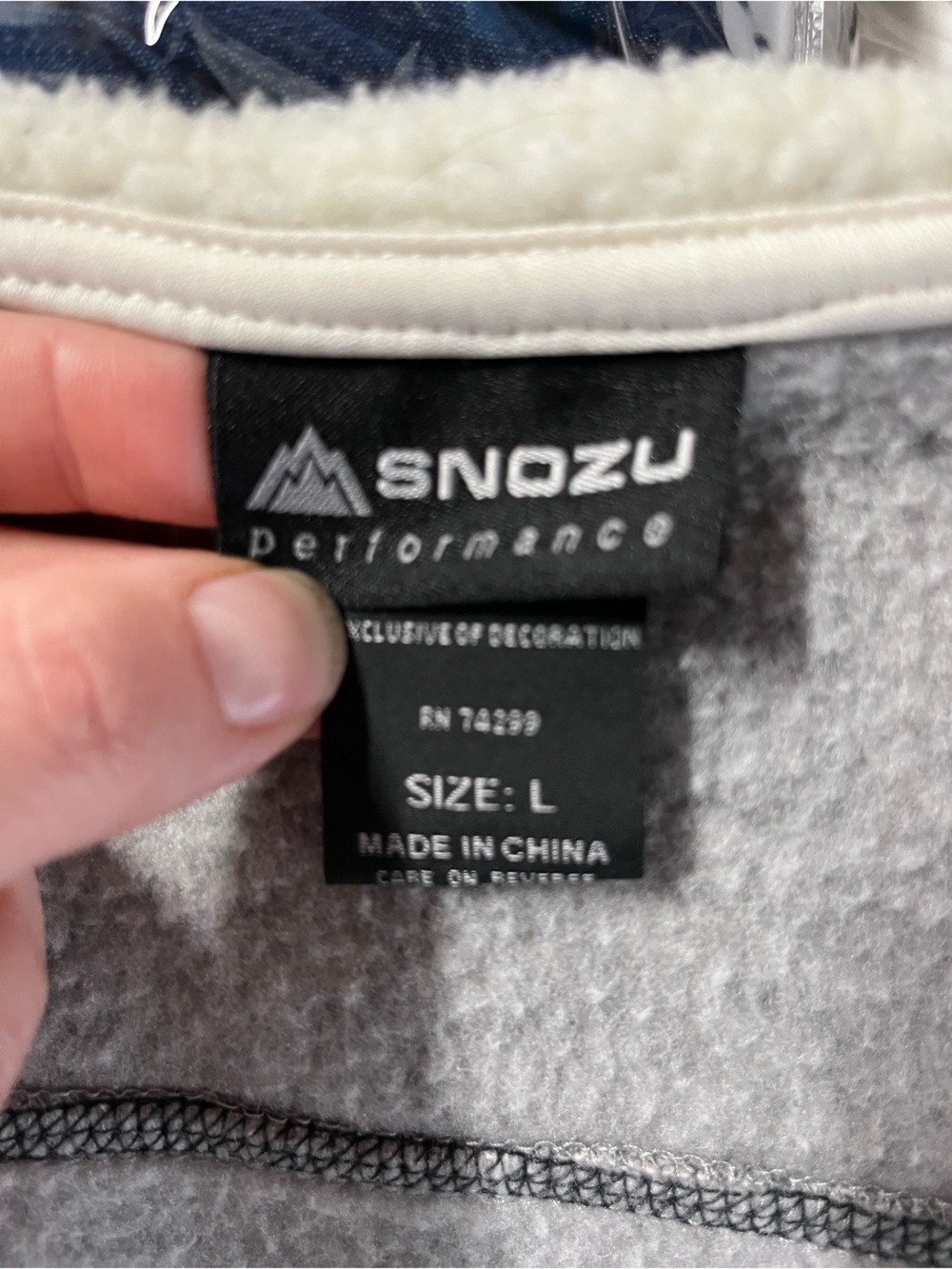 Snozu Light Heather Gray Sherpa-Lined Zip Hoodie Jacket - Picture 9 of 11